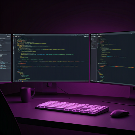 Developer workspace showing violet VS Code workspace